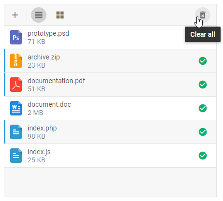 Removing files from the queue