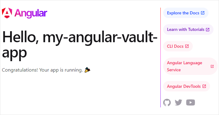 Angular app running